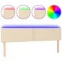 Cream fabric headboard with LED 160x5x78/88 cm by , Headboards and footboards - Ref: Foro24-3121483, Price: 60,33 €, Discount: %