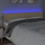Cream fabric headboard with LED 160x5x78/88 cm by , Headboards and footboards - Ref: Foro24-3121483, Price: 60,33 €, Discount: %
