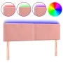Cabecero con LED de terciopelo rosa 144x5x78/88 cm de , Cabeceros y pies de cama - Ref: Foro24-3121525, Precio: 61,98 €, Desc...
