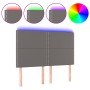 Headboard with LED lights gray synthetic leather 144x5x118/128 cm by , Headboards and footboards - Ref: Foro24-3122378, Price...
