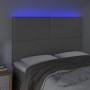 Kopfteil mit LED-Leuchten, graues Kunstleder, 144 x 5 x 118/128 cm von , Kopf- und Fußteile - Ref: Foro24-3122378, Preis: 91,...