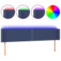 Kopfteil aus blauem Stoff mit LED 163x16x78/88 cm von , Kopf- und Fußteile - Ref: Foro24-3123108, Preis: 60,73 €, Rabatt: %