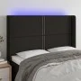 Cabecero con LED de tela negro 147x16x118/128 cm de , Cabeceros y pies de cama - Ref: Foro24-3123908, Precio: 108,20 €, Descu...