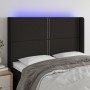 Kopfteil aus schwarzem Stoff mit LED 147x16x118/128 cm von , Kopf- und Fußteile - Ref: Foro24-3123908, Preis: 109,58 €, Rabat...