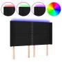 Black fabric headboard with LED 147x16x118/128 cm by , Headboards and footboards - Ref: Foro24-3123908, Price: 108,48 €, Disc...
