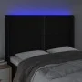 Black fabric headboard with LED 147x16x118/128 cm by , Headboards and footboards - Ref: Foro24-3123908, Price: 108,48 €, Disc...
