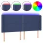 Kopfteil aus blauem Stoff mit LED 163x16x118/128 cm von , Kopf- und Fußteile - Ref: Foro24-3123920, Preis: 102,34 €, Rabatt: %