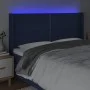 Kopfteil aus blauem Stoff mit LED 163x16x118/128 cm von , Kopf- und Fußteile - Ref: Foro24-3123920, Preis: 102,34 €, Rabatt: %