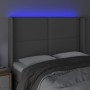 Headboard with LED gray synthetic leather 147x16x118/128cm by , Headboards and footboards - Ref: Foro24-3124002, Price: 106,2...