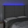 Headboard with LED gray synthetic leather 147x16x118/128cm by , Headboards and footboards - Ref: Foro24-3124002, Price: 104,9...