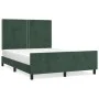 Dark green velvet bed frame with headboard 140x190 cm by , Beds and slatted bases - Ref: Foro24-3125693, Price: 202,08 €, Dis...