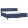 Cama box spring con colchón tela azul 160x200 cm de , Camas y somieres - Ref: Foro24-3129647, Precio: 462,26 €, Descuento: %