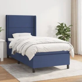Box spring bed with blue fabric mattress 80x200 cm by , Beds and slatted bases - Ref: Foro24-3131311, Price: 337,40 €, Discou...