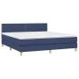 Cama box spring con colchón y LED tela azul 160x200 cm de , Camas y somieres - Ref: Foro24-3133651, Precio: 462,55 €, Descuen...
