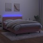 Boxspringbett mit Matratze und LED-Rosa-Samt 140x190 cm von , Betten und Lattenroste - Ref: Foro24-3134344, Preis: 430,18 €, ...