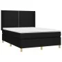 Box spring bed mattress and LED lights black fabric 140x200 cm by , Beds and slatted bases - Ref: Foro24-3138799, Price: 499,...