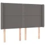 Box spring bed with mattress and LED gray synthetic leather 140x190 cm by , Beds and slatted bases - Ref: Foro24-3139323, Pri...
