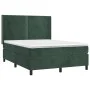 Box spring bed with mattress and LED dark green velvet 140x200cm by , Beds and slatted bases - Ref: Foro24-3139508, Price: 50...