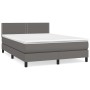 Boxspringbett mit grauer Kunstledermatratze 140x200 cm von , Betten und Lattenroste - Ref: Foro24-3141069, Preis: 439,34 €, R...