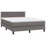 Boxspringbett mit grauer Kunstledermatratze 140x200 cm von , Betten und Lattenroste - Ref: Foro24-3141069, Preis: 439,34 €, R...