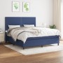 Cama box spring con colchón tela azul 160x200 cm de , Camas y somieres - Ref: Foro24-3141711, Precio: 519,07 €, Descuento: %