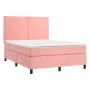 Box spring bed with pink velvet mattress 140x200 cm by , Beds and slatted bases - Ref: Foro24-3142970, Price: 474,47 €, Disco...