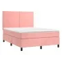 Box spring bed with pink velvet mattress 140x190 cm by , Beds and slatted bases - Ref: Foro24-3142964, Price: 497,41 €, Disco...