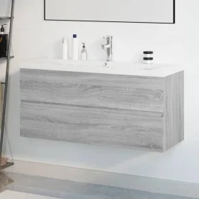 Badezimmerschrank aus grauem Sonoma-Sperrholz mit Waschbecken von , Badezimmerwaschtische - Ref: Foro24-3152889, Preis: 322,5...