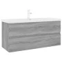Mueble de baño con lavabo madera contrachapada gris Sonoma de , Tocadores de baño - Ref: Foro24-3152889, Precio: 322,55 €, De...