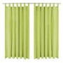 Cortinas de micro-raso con bucles 2 unidades 140x225 cm verde