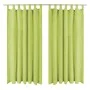 Micro-satin curtains with loops 2 units 140x225 cm green by , Curtains and curtains - Ref: Foro24-132223, Price: 24,44 €, Dis...