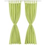 Cortinas de micro-raso con bucles 2 unidades 140x225 cm verde