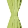 Micro-satin curtains with loops 2 units 140x225 cm green by , Curtains and curtains - Ref: Foro24-132223, Price: 24,44 €, Dis...