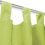 Cortinas de micro-raso con bucles 2 unidades 140x225 cm verde