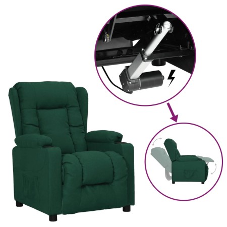 Sillón elevable tela verde oscuro en Sillones | Comprar online en Foro24