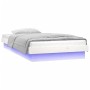 Bettgestell mit LED-Massivholz weiß 100x200 cm von , Betten und Lattenroste - Ref: Foro24-819963, Preis: 138,51 €, Rabatt: %