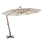 Hanging parasol 350 cm with white wooden pole by , Umbrellas - Ref: Foro24-42966, Price: 221,38 €, Discount: %