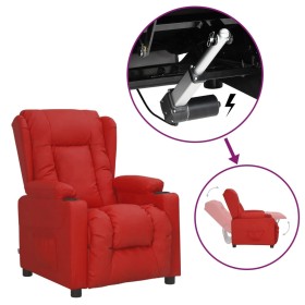 Sillón elevable cuero sintético rojo tinto en Sillones | Comprar online en Foro24