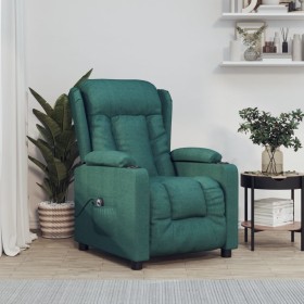 Sillón reclinable eléctrico tela verde oscuro en Sillones | Comprar online en Foro24