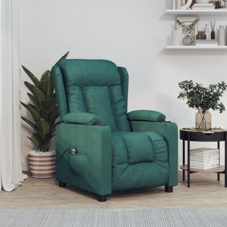 Sillón reclinable eléctrico tela verde oscuro en Sillones | Comprar online en Foro24