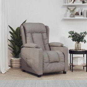Sillón reclinable eléctrico tela gris taupé en Sillones | Comprar online en Foro24