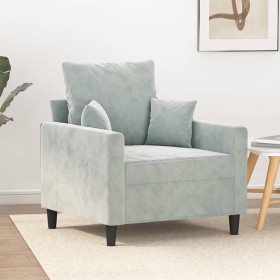 Sillón de terciopelo gris claro 60 cm de , Sofás - Ref: Foro24-359283, Precio: 131,18 €, Descuento: %
