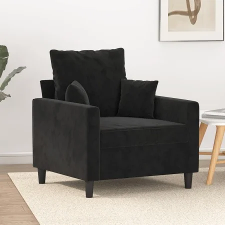 Sillón de terciopelo negro 60 cm de , Sofás - Ref: Foro24-359288, Precio: 176,09 €, Descuento: %