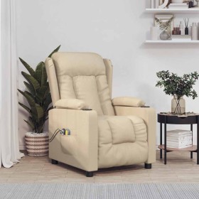 Sillón de masaje eléctrico tela color crema en Sillones de masaje eléctricos | Comprar online en Foro24