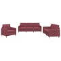 Sofa set with cushions 3 pieces red fabric by , Sofas - Ref: Foro24-3202060, Price: 603,28 €, Discount: %