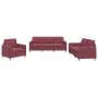 Sofa set with cushions 3 pieces red fabric by , Sofas - Ref: Foro24-3202060, Price: 557,06 €, Discount: %