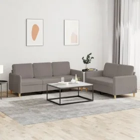 Juego de sofás con cojines 2 piezas tela gris taupe de , Sofás - Ref: Foro24-3202125, Precio: 457,79 €, Descuento: %