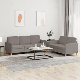 Sofa set with cushions 2 pieces taupe gray fabric by , Sofas - Ref: Foro24-3202125, Price: 472,83 €, Discount: %