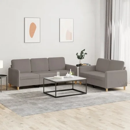 Sofa set with cushions 2 pieces taupe gray fabric by , Sofas - Ref: Foro24-3202125, Price: 457,79 €, Discount: %