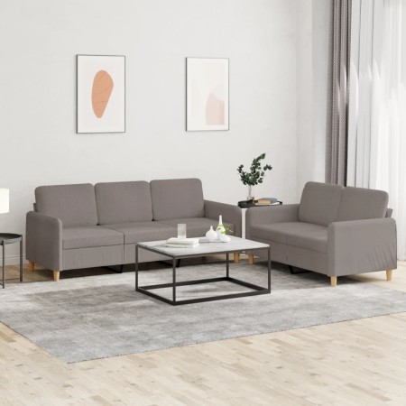 Sofagarnitur mit Kissen, 2-teilig, taupegrauer Stoff von , Sofas - Ref: Foro24-3202125, Preis: 472,83 €, Rabatt: %